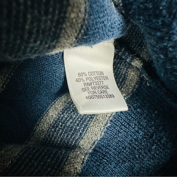 Sonoma Men's Blue and Gray Striped Crewneck Sweater Size Large - Picture 5 of 5